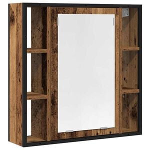 vidaXL Bathroom Mirror Cabinet Old Wood 60x16x60 cm Engineered Wood