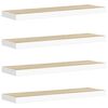 vidaXL Floating Wall Shelves 4 pcs Oak and White 80x23.5x3.8 cm MDF