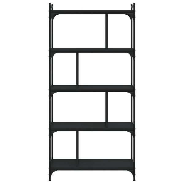 vidaXL Bookcase 5-Tier Black 76x32x158 cm Engineered Wood