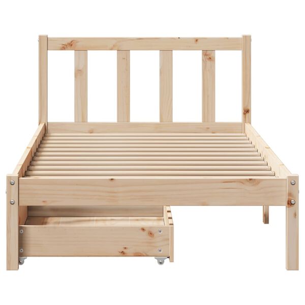 vidaXL Bed Frame without Mattress 90x190 cm Single Solid Wood Pine