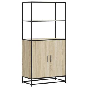vidaXL Highboard Sonoma Oak 68x35x139 cm Engineered Wood and Metal