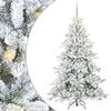 vidaXL Artificial Hinged Christmas Tree White 210 cm PVC and Steel
