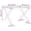 vidaXL Coffee Table Legs X-Frame 60x40x38 cm Steel
