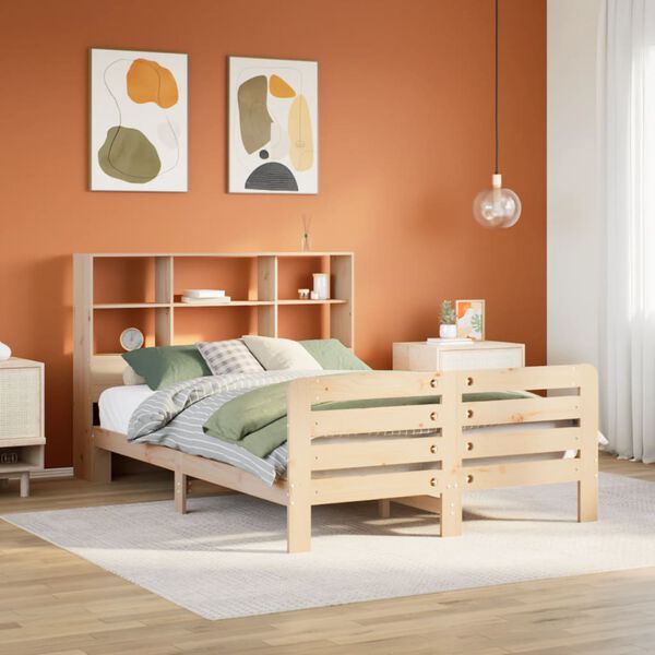 vidaXL Bed Frame without Mattress 150x200 cm King Size Solid Wood Pine