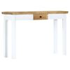 vidaXL Console Table White and Brown 110x35x75 cm Solid Mango Wood