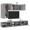 vidaXL 5 Piece TV Wall Cabinets Grey Sonoma Engineered Wood