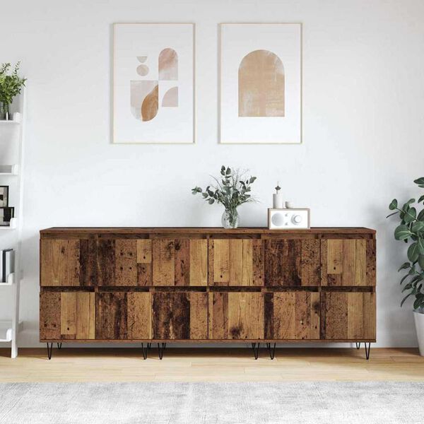 vidaXL Sideboards 3 pcs Old wood 180 x 35 x 70 cm Engineered wood