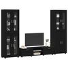 vidaXL TV Cabinet Set with Drawer with Shelf Black Engineered Wood