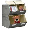 vidaXL Stackable Storage Box Set of 3 Pieces Fabric Anthracite