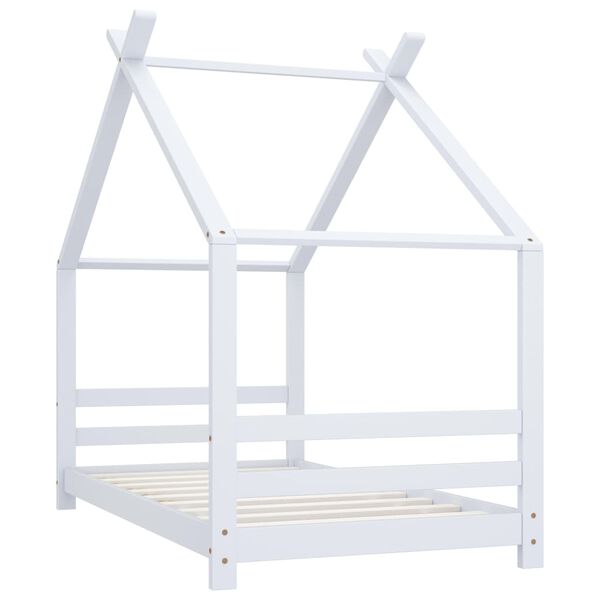 vidaXL Kids Bed Frame White Solid Pine Wood 80x160 cm