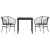 vidaXL Garden Dining Set 9 pcs Black Poly Rattan