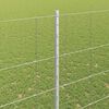 vidaXL Fence with Post Silver 1.6 x 25 m Steel