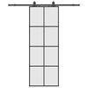 vidaXL Sliding Door with Hardware Set Black 76x205 cm ESG Glass