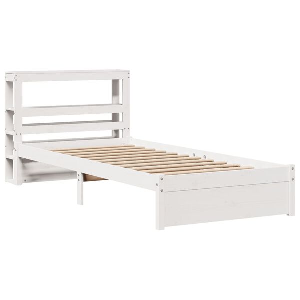 vidaXL Bed Frame with Headboard without Mattress White 100x200 cm