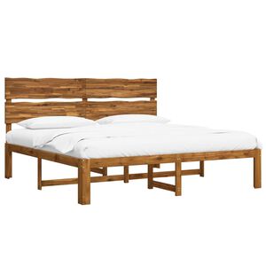 vidaXL Double Bed Frame with Headboard ROSTOCK Natural 180 x 200 cm