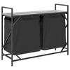 vidaXL Laundry Basket 2 Compartments with Shelf Grey Sonoma