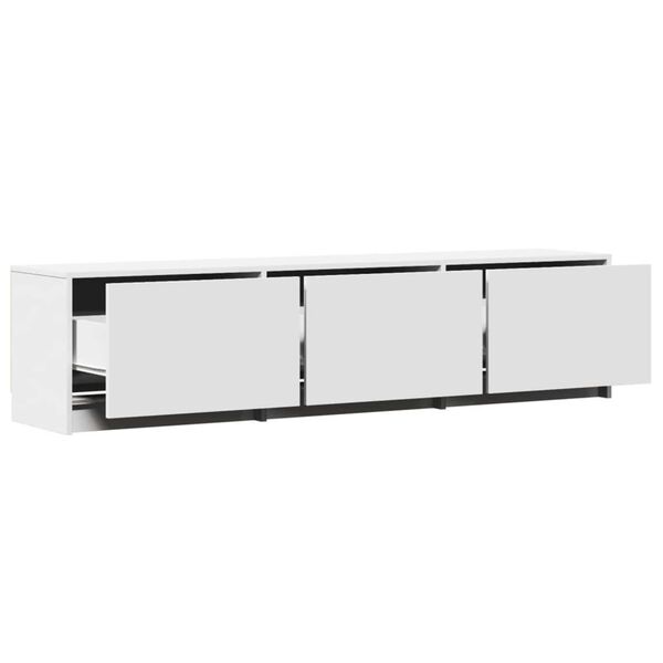 vidaXL TV Cabinet with LED White 165 x 34 x 40 cm Engineered Wood