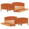 vidaXL Bed Frame without Mattress Wax Brown 120x190 cm Small Double Solid Wood Pine