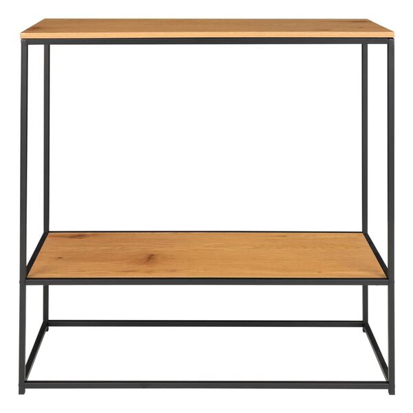 House Nordic Console Table with 2 Shelves Avery Oak and Black