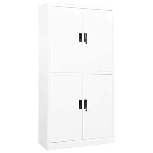vidaXL Office Cabinet White 90x40x180 cm Steel