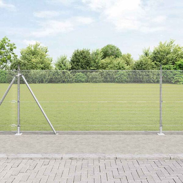 vidaXL Fence Post Silver 10 x 0.8 m (12 x 12 mm mesh) Steel