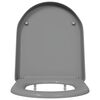 vidaXL Toilet Seat Grey 49 x 36 x 4 cm Duroplast