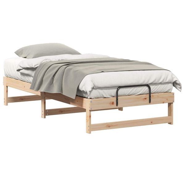 vidaXL Bed Frame Brown 75 x 190 cm Solid Pine Wood