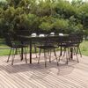 vidaXL 7 Piece Garden Dining Set Black Poly Rattan