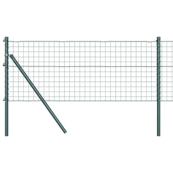 vidaXL Fence with Post Green 0.6 x 50 m Steel and PVC
