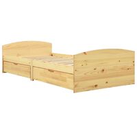 vidaXL Bed Frame with 2 Drawers Solid Pine Wood 90x200 cm