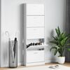 vidaXL White Wooden Shoe Cabinet with 5 Compartments