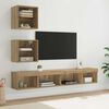 vidaXL TV Wall Units with LED 5 pcs Artisan Oak Engineered Wood