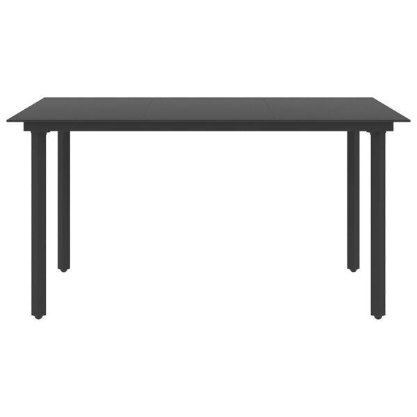 vidaXL 7 Piece Garden Dining Set PVC Rattan Black