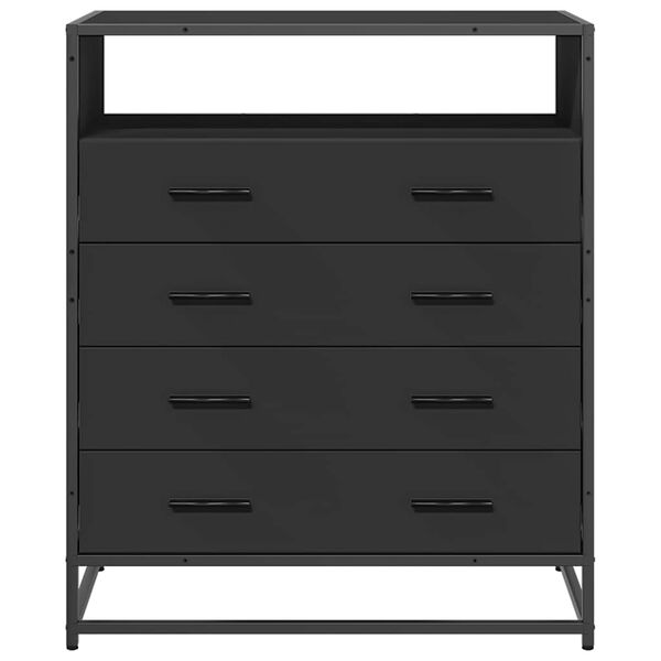 vidaXL Drawer Cabinet Black 70x41x83.5 cm Engineered Wood