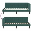 vidaXL Corner Bed Frame Dark Green 90 cm x 190 cm Velvet