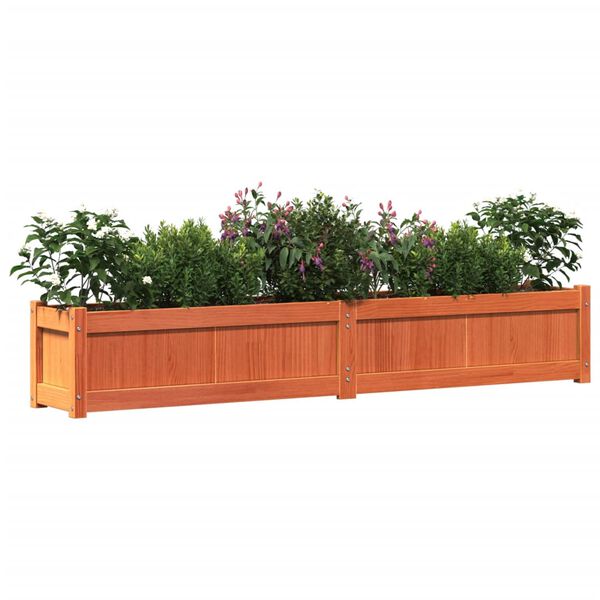 vidaXL Garden Planter Wax Brown 180x31x31 cm Solid Wood Pine