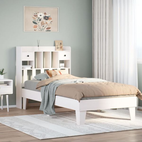 vidaXL Bed Frame without Mattress White 90x200 cm Solid Wood Pine