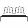 vidaXL Metal Bed Frame without Mattress with Headboard Black 183x213cm