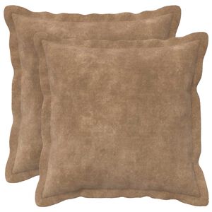 vidaXL Cushion Cover 2 pcs HOUTEN Taupe 35 x 35 cm Microfiber Fleece