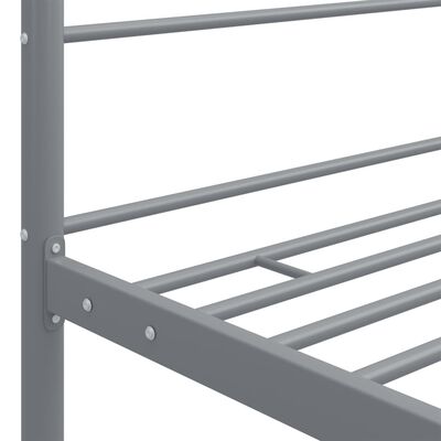 vidaXL Canopy Bed Frame Grey Metal 180x200 cm Super King