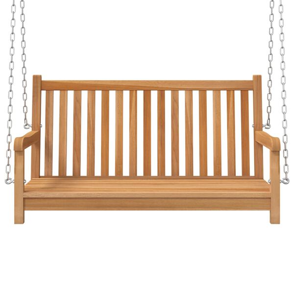 vidaXL Swing Bench Solid Teak Wood 114x60x64 cm