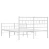 vidaXL Metal Bed Frame without Mattress with Footboard White 135x190cm