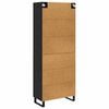 vidaXL Highboard with Drawer 2 pcs Black Oak Engineered Wood and Glass
