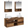 vidaXL Bathroom Furniture Set 5 pcs Old Wood Engineered Wood and Glass