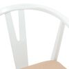 vidaXL Dining Chair 2 pcs White and Brown Solid Rubber Wood