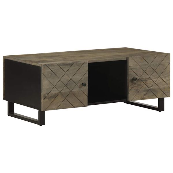 vidaXL Coffee Table Black 100x54x40 cm Solid Wood Mango