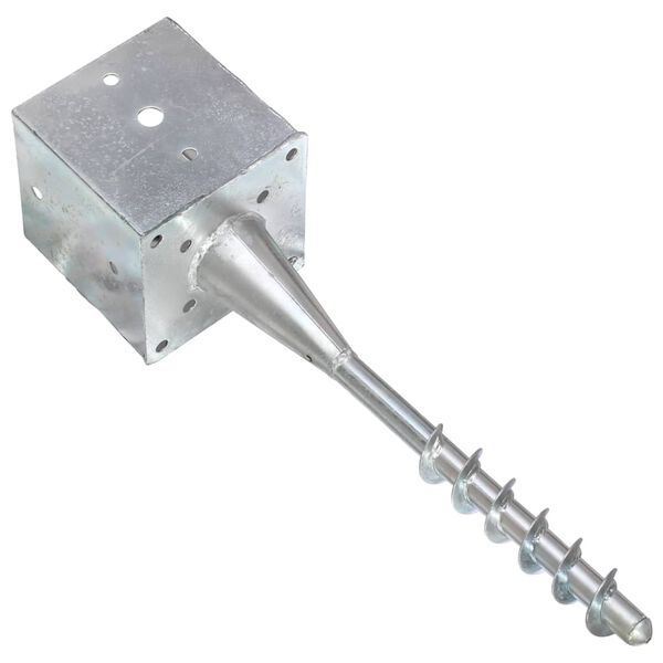 vidaXL Ground Spikes 6 pcs Silver 14x14x58 cm Galvanised Steel