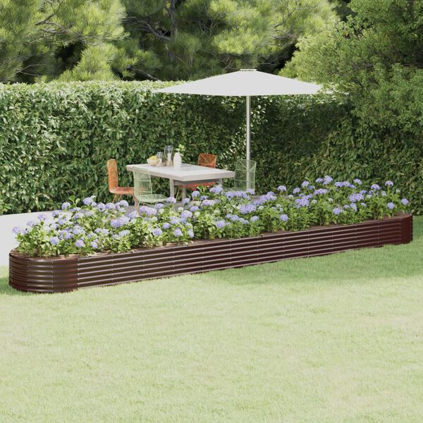 vidaXL Garden Raised Bed Galvanised Steel 544x100x36 cm Brown