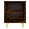 vidaXL Bed Cabinet with Solid Wood Legs Smoked Oak 40x30x50 cm