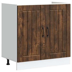 vidaXL Sink Base Cabinet "Lucca" Smoked Oak Engineered Wood